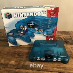 Nintendo 64 N64 Console De Jeu & Contrôleur Ice Blue Funtastic With Box Authentic