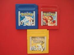 Nintendo Game Boy Jeux Pokemon Bleu Rouge Jaune Authentic & Sauvegarde