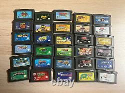 Nintendo Gameboy Avance 30 Authentic Jeux Lot Sonic, Crash, Warioland, Mario