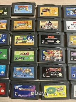 Nintendo Gameboy Avance 30 Authentic Jeux Lot Sonic, Crash, Warioland, Mario