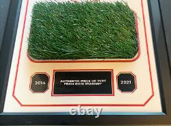 Ohio State Authentic Game Used Turf Frame Coa Buckeyes 18x21 2014 -2021 Champs