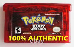 Original Authentic Pokemon Ruby Version Can Save New Battery Game Boy Advance