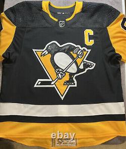Pittsburgh Penguins Sidney Crosby MIC Team Publié Authentic Game Jersey, Sz 56