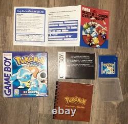 Pokemon Blue Version (game Boy, 1998) Authentic -cib -testé Et Fonctionne