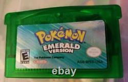 Pokemon Emerald Version Avec Manuel Gba Nouvelle Batterie Jeu Boy Advance Authentic