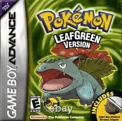 Pokemon Leaf Green Version Nintendo Game Boy Advance Jeu Authentique