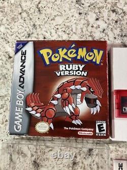 Pokemon Ruby Cib Jeu Garçon Avance Gba Authentic Nouvelle Batterie
