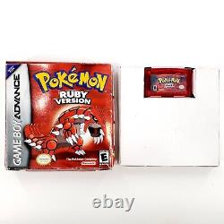 Pokemon Ruby Version (game Boy Advance, 2003) Authentique Avec Boîte Nouvelle Batterie De Sauvegarde