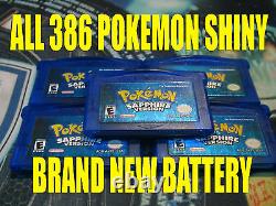 Pokemon Sapphire Tous Les 386 Jeu Brillant Déverrouillé Authentique Et Nouvelle Batterie