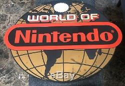 Rare Authentique World Of Nintendo Globe Sign Jeu Vidéo Magasin Afficher Nes Snes