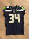Seattle Seahawks Nfl Authentic Game Worn Used Jersey Accueil #34 Saison 2020
