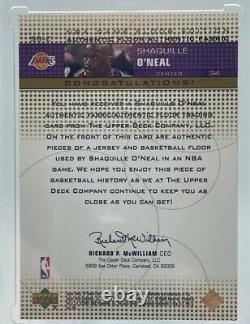 Shaquille O'neal 00-01 Sp Authentic Game Used Floor + Jersey Gold Card #'d 01/25