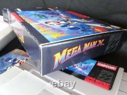 Snes Megaman X Super Nintendo Cib Complete Authentic Cart, Manuel, Poussière, New Box