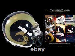 Steven Jackson 2009 Authentic Game Worn Utilisé NFL Rams Casque Photo Matched Faulk