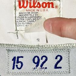 Taille 44 Wilson Authentique 1992 Ws Pat Tabler Toronto Blue Jays Jeu Utilisé Jersey